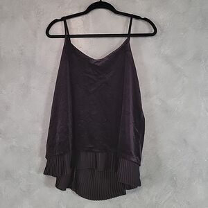 Velvet and pleated tank